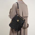2025 New Backpack Women's Classic Chain Style School Bag Textured Commuter Travel Small Backpack