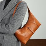 Top Layer Crystal Vegetable Tanned Cowhide Niche Retro Dumpling Bag Genuine Leather Shoulder Underarm Baguette Hobo