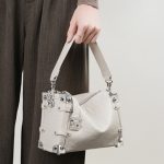 2025 Winter New Women's Rivet Genuine Leather Bag Best Seller Square Soft Box Top Layer Slouchy Crossbody