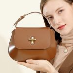 Korean Style Genuine Leather 2025 New Crossbody Light Luxury Niche Premium Capsule Chestnut Cowhide Bag