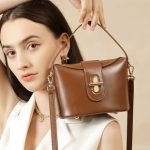 New Trendy Urban Minimalist Genuine Leather Bag 2025 Crossbody Light Luxury Niche Premium Capsule Lock Bag