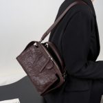 Autumn Winter New Premium Boston Bag Light Luxury Top Layer Pleated Cowhide Genuine Leather Hand-grab Texture Pillow Bag