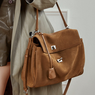 Product Image for 13039 Rodeo Bag Women's Genuine Leather Kelly Tote Matte Cowhide Premium Large Capacity Shoulder Handheld Underarm Bag - Image 1