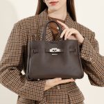 Genuine Leather Slouchy Birkin Style Bag Korean Niche Fashion Bag New Versatile Light Luxury Handbag Crossbody