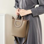 2025 New TOGO Top Layer Cowhide Pig Nose Basket Bucket Bag Handheld Shoulder Crossbody Genuine Leather Trendy