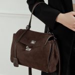 Light Luxury Imported Soft Suede Tote Slouchy Large Capacity Matte Cowhide Lock Kelly Style Crossbody Shoulder