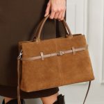 Large Suede Tote Bag Matte Leather Large Capacity Handbag Slouchy Genuine Leather Commuter Shoulder Crossbody