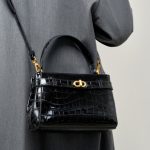 Kelly Style Bag Large Premium Crocodile Pattern Lock Square Bag New Genuine Leather Handbag Commuter Crossbody