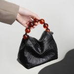 New Chinese Style Beaded Bag Personalized Niche Top Layer Cowhide Hand-grab Texture Lunch Box Bag Beaded Handbag Crossbody