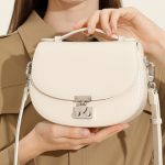 Original New Genuine Leather Saddle Bag Retro Wide Strap Premium Niche Casual Crossbody Lock Small Bag