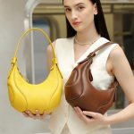 Baseball Underarm Bag Maillard Style 2025 New Niche Retro Crescent Shoulder Crossbody Genuine Leather