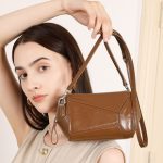 Vegetable Tanned Cowhide Chic Retro Geometric Patchwork Premium 2025 New Genuine Leather Versatile Fashion Shoulder Crossbody