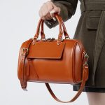 Winter New Genuine Leather Boston Pillow Bag Fashion Casual Handbag Cowhide Shoulder Crossbody
