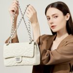 Camellia Quilted Bag Top Layer Alpine Goatskin Genuine Leather Textured Chic Chain Bag Shoulder Crossbody