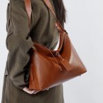 Genuine Leather Women's Bag Slouchy Style Top Layer Vegetable Tanned Tote Large Capacity Shoulder Bag Minimalist Crossbody