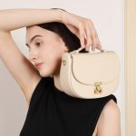 Korean Style Genuine Leather 2025 New Crossbody Light Luxury Niche Premium Capsule Chestnut Cowhide Bag